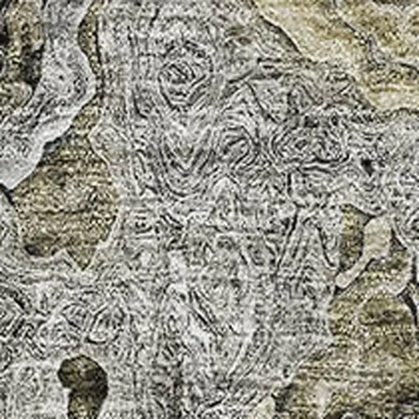 Brown Beige And Gray Abstract Washable Area Rug With UV Protection Photo 3