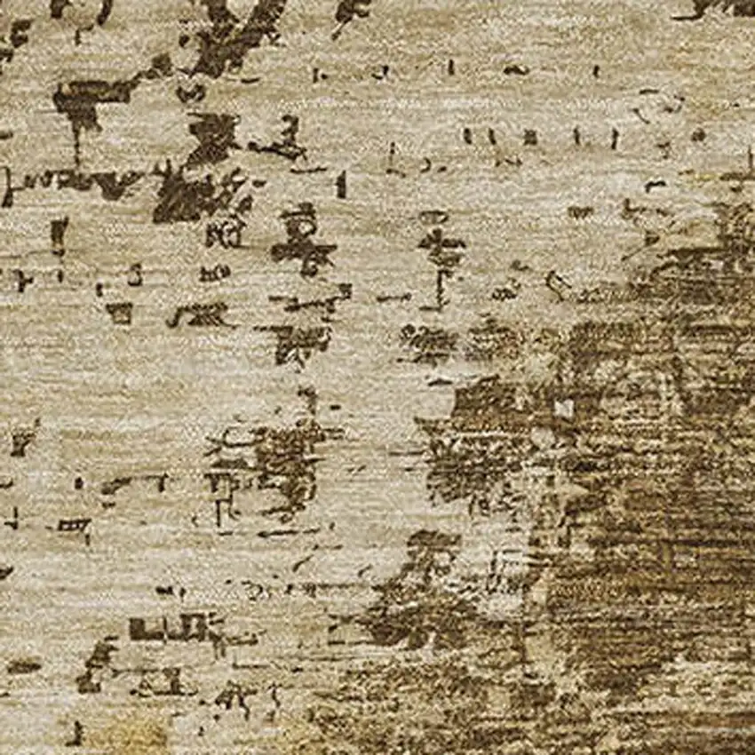 Brown Beige And Gray Abstract Washable Area Rug With UV Protection Photo 2