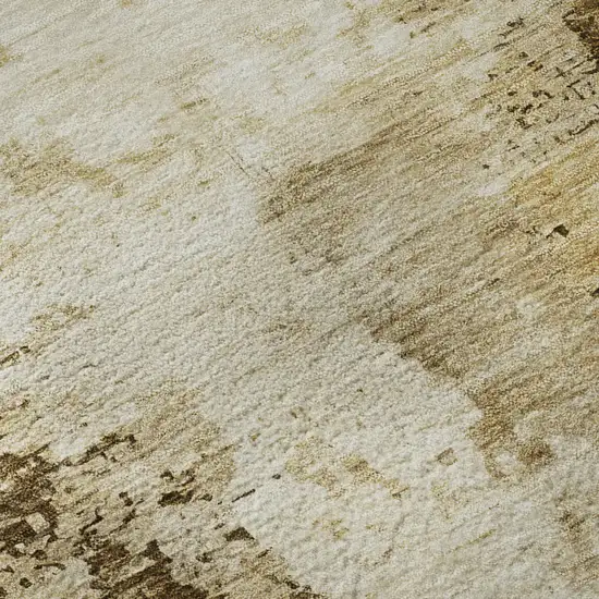 Brown Beige And Gray Abstract Washable Area Rug With UV Protection Photo 8