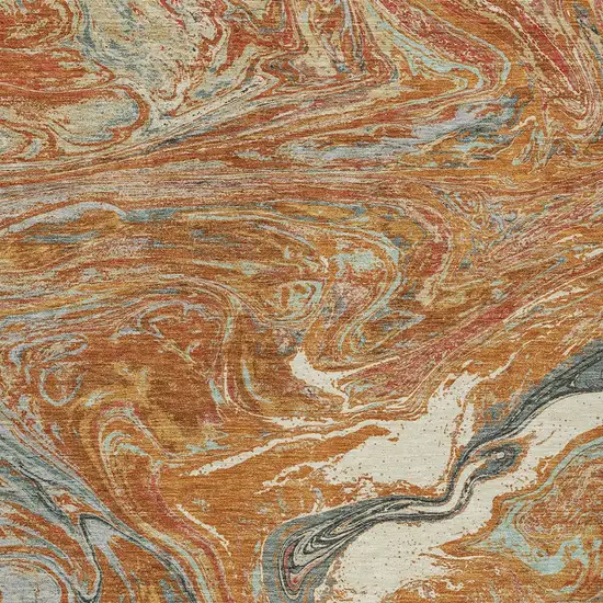 Brown Beige And Gray Abstract Washable Indoor Outdoor Area Rug Photo 6