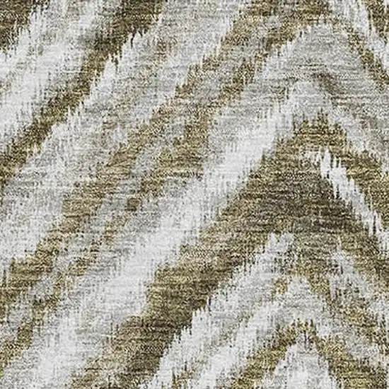 Brown Beige And Gray Geometric Washable Area Rug With UV Protection Photo 3