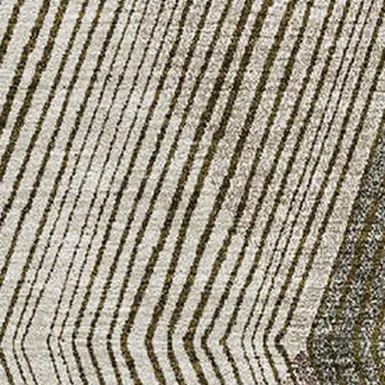 Brown Beige And Gray Geometric Washable Area Rug With UV Protection Photo 3