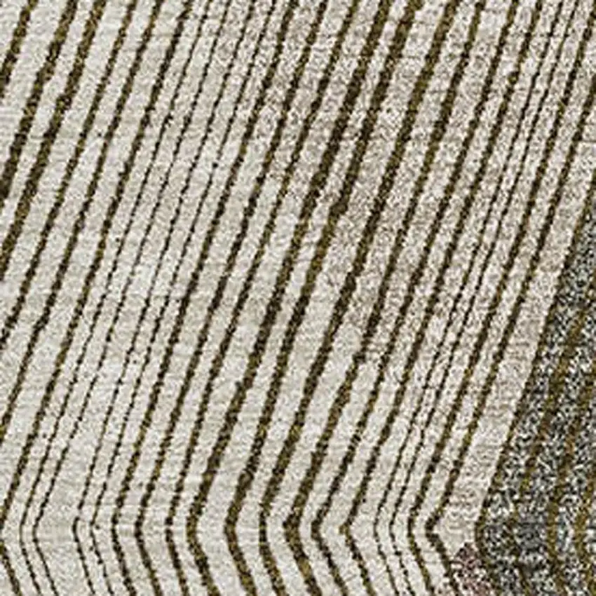 Brown Beige And Gray Geometric Washable Area Rug With UV Protection Photo 3