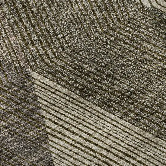 Brown Beige And Gray Geometric Washable Area Rug With UV Protection Photo 1
