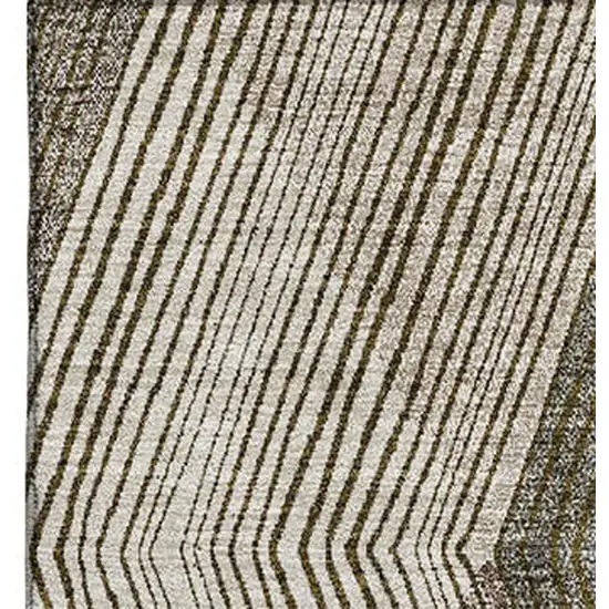 Brown Beige And Gray Geometric Washable Area Rug With UV Protection Photo 8