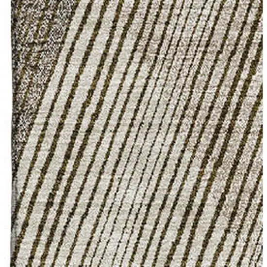 Brown Beige And Gray Geometric Washable Area Rug With UV Protection Photo 3