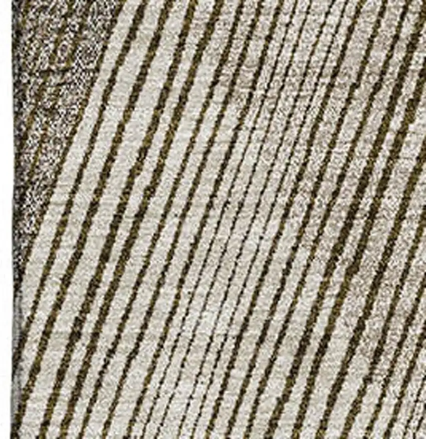 Brown Beige And Gray Geometric Washable Area Rug With UV Protection Photo 3