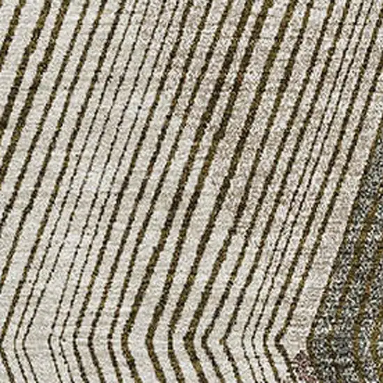 Brown Beige And Gray Geometric Washable Area Rug With UV Protection Photo 3