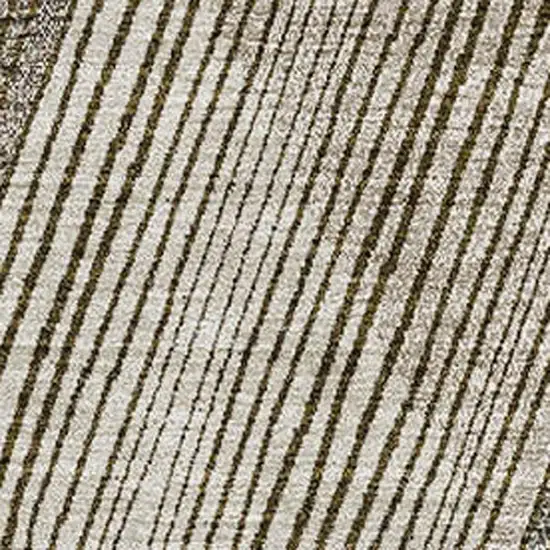Brown Beige And Gray Geometric Washable Area Rug With UV Protection Photo 3
