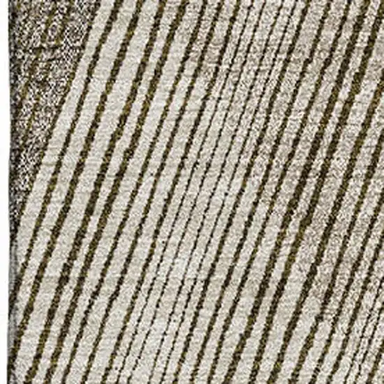 Brown Beige And Gray Geometric Washable Area Rug With UV Protection Photo 3