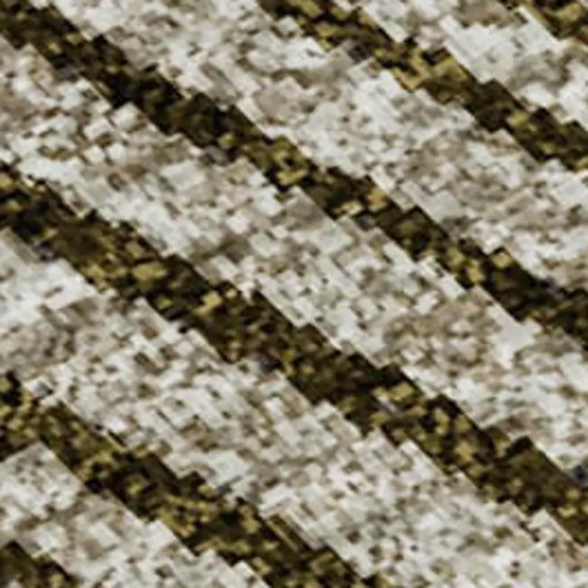 Brown Beige And Gray Geometric Washable Area Rug With UV Protection Photo 2