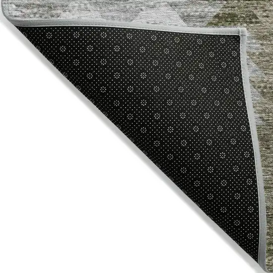 Brown Beige And Gray Geometric Washable Indoor Outdoor Area Rug Photo 3
