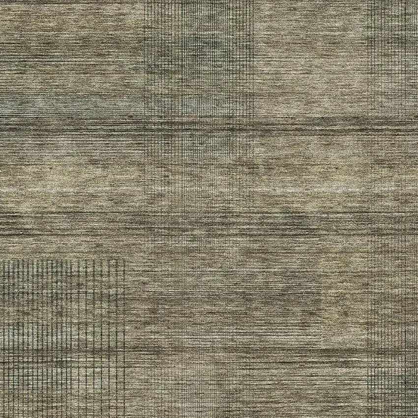 Brown Beige And Gray Striped Washable Area Rug With UV Protection Photo 3