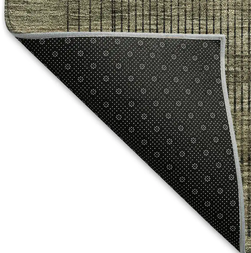 Brown Beige And Gray Striped Washable Area Rug With UV Protection Photo 7