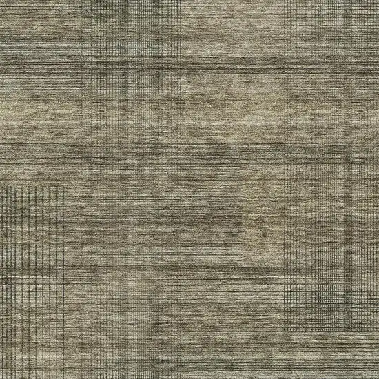 Brown Beige And Gray Striped Washable Area Rug With UV Protection Photo 3