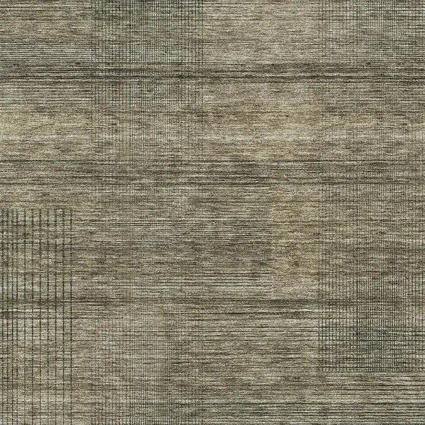 Brown Beige And Gray Striped Washable Area Rug With UV Protection Photo 3