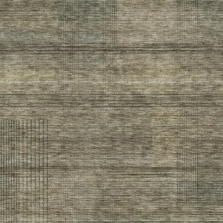 Brown Beige And Gray Striped Washable Area Rug With UV Protection Photo 3