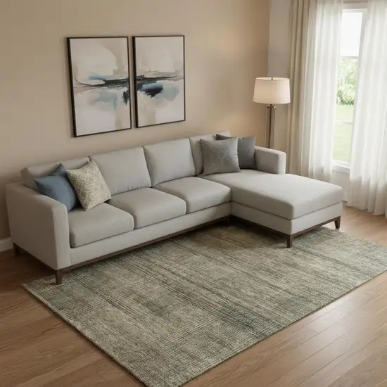 Brown Beige And Gray Striped Washable Area Rug With UV Protection Photo 1