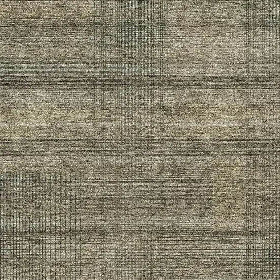 Brown Beige And Gray Striped Washable Area Rug With UV Protection Photo 3