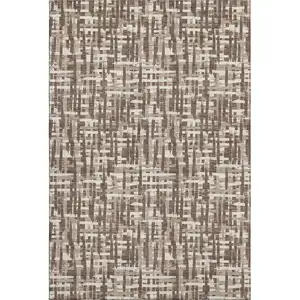 Photo of Brown Beige And Ivory Abstract Geometric Washable Area Rug With UV Protection