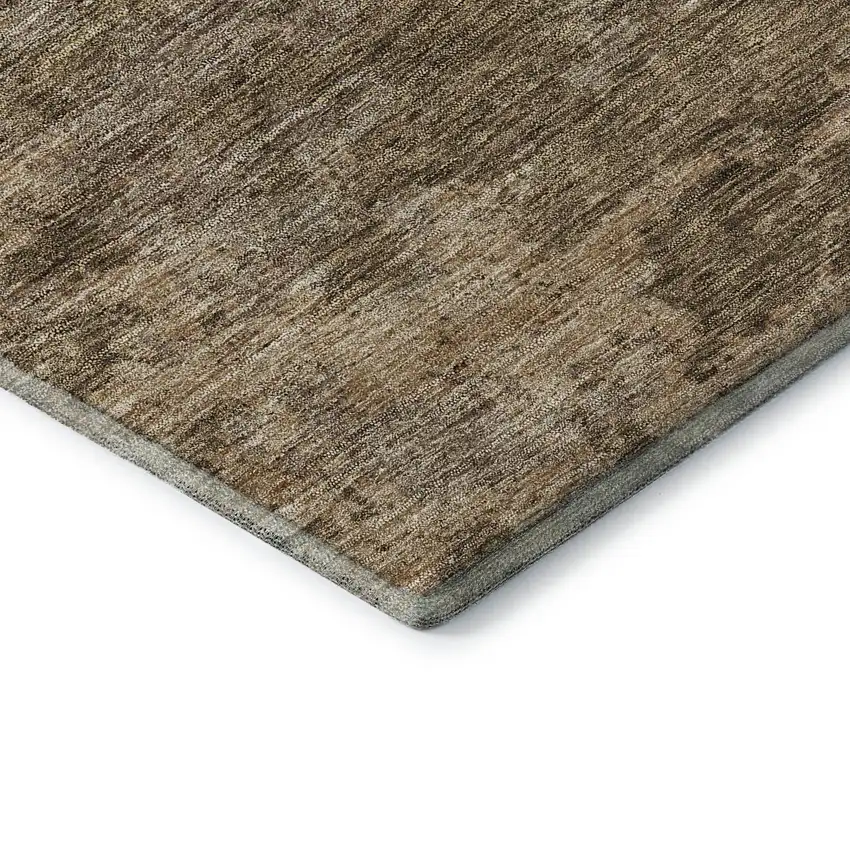 Brown Beige And Ivory Abstract Washable Area Rug With UV Protection Photo 7