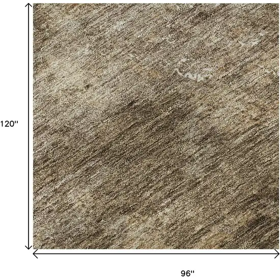 Brown Beige And Ivory Abstract Washable Area Rug With UV Protection Photo 9