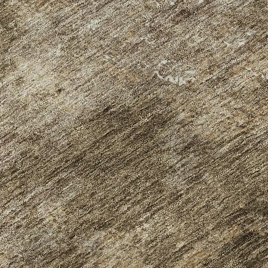 Brown Beige And Ivory Abstract Washable Area Rug With UV Protection Photo 1