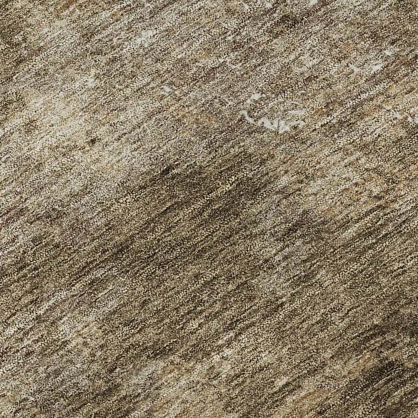 Brown Beige And Ivory Abstract Washable Area Rug With UV Protection Photo 1