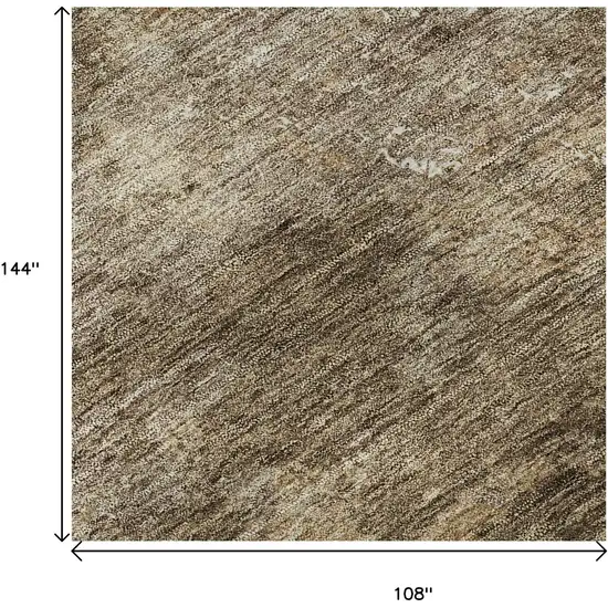 Brown Beige And Ivory Abstract Washable Area Rug With UV Protection Photo 9