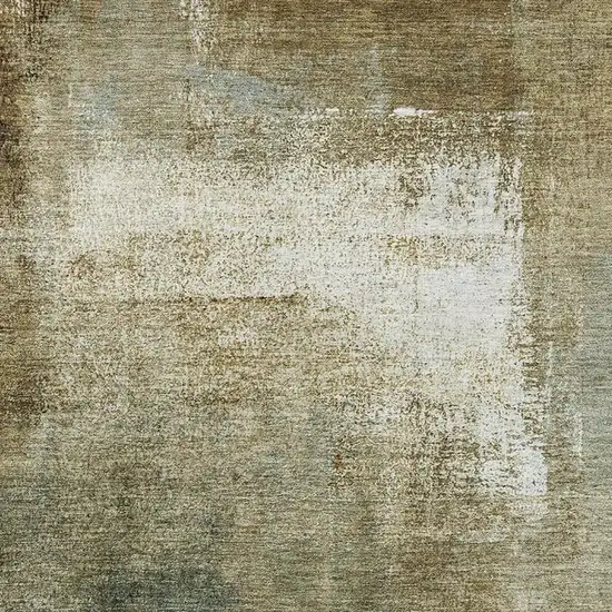 Brown Beige And Ivory Abstract Washable Area Rug With UV Protection Photo 3