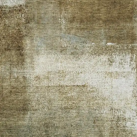 Brown Beige And Ivory Abstract Washable Area Rug With UV Protection Photo 3
