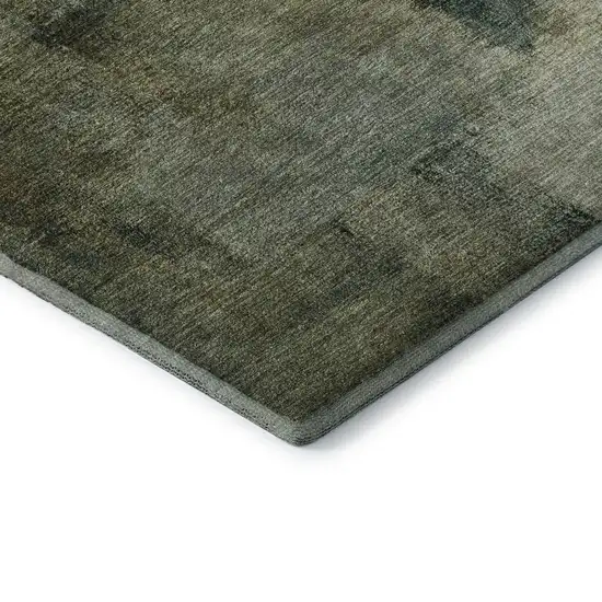 Brown Beige And Ivory Abstract Washable Area Rug With UV Protection Photo 8