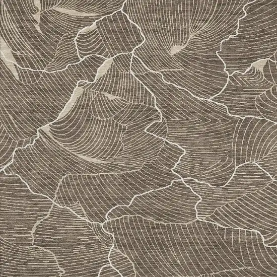 Brown Beige And Ivory Abstract Washable Area Rug With UV Protection Photo 2