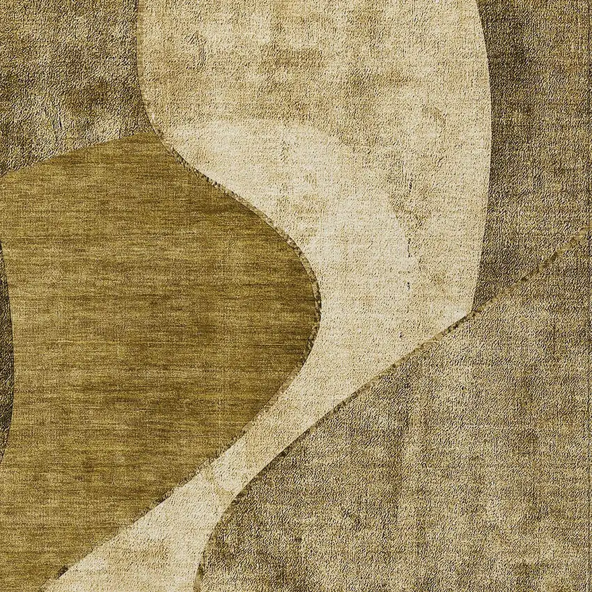 Brown Beige And Ivory Abstract Washable Indoor Outdoor Area Rug Photo 4