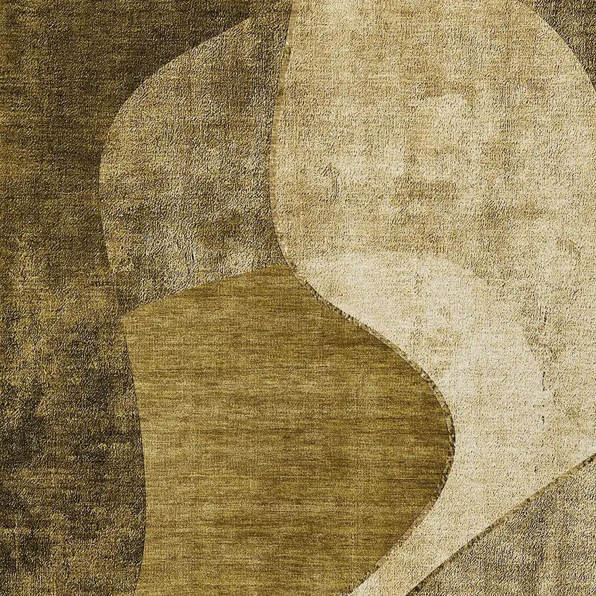 Brown Beige And Ivory Abstract Washable Indoor Outdoor Area Rug Photo 4