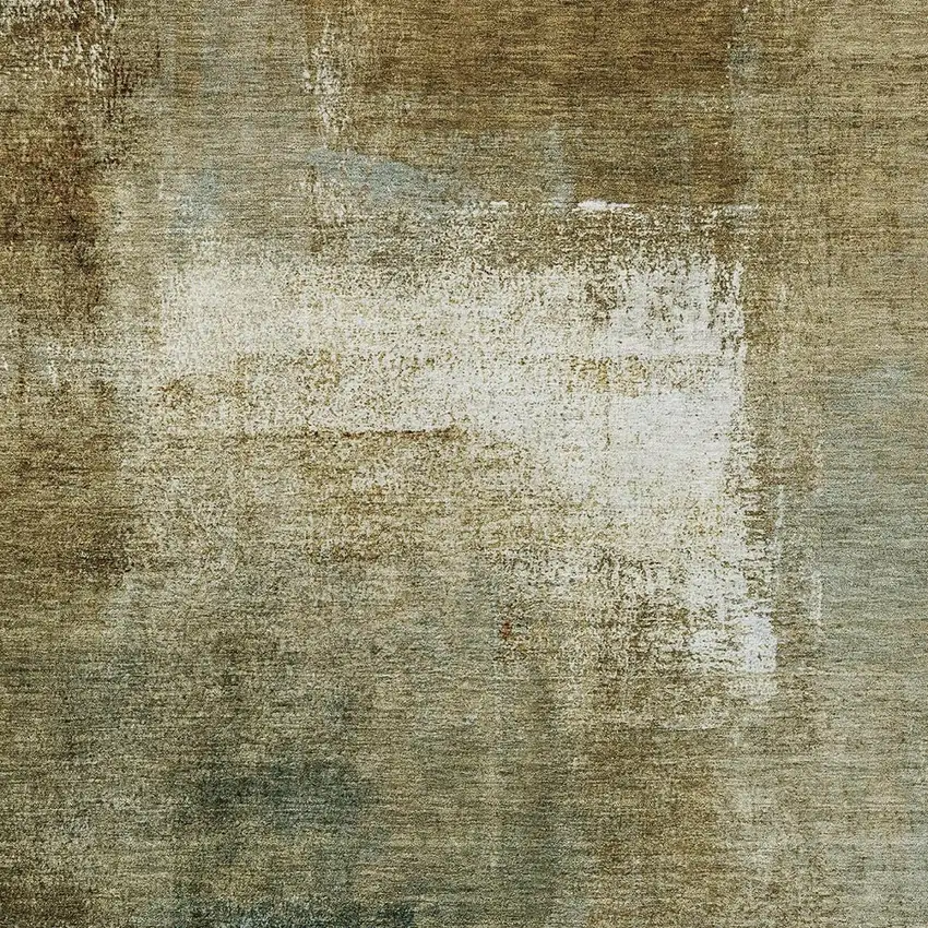 Brown Beige And Ivory Abstract Washable Indoor Outdoor Area Rug Photo 6