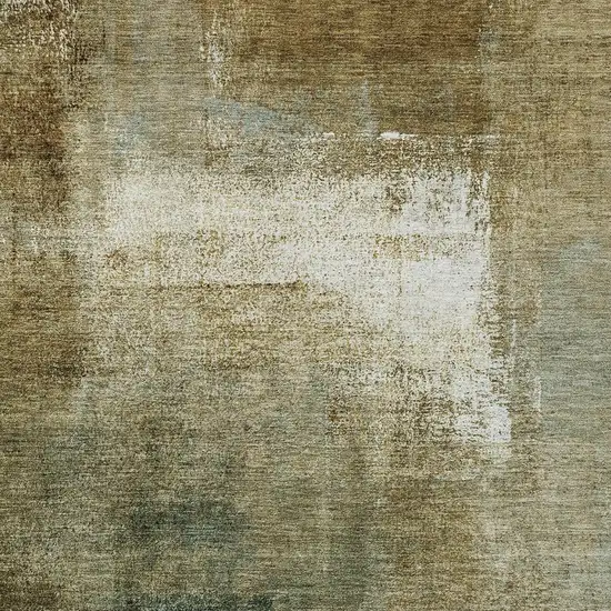 Brown Beige And Ivory Abstract Washable Indoor Outdoor Area Rug Photo 6