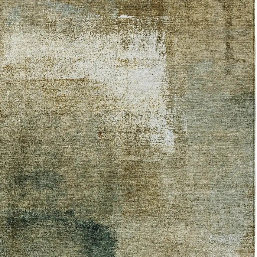 Brown Beige And Ivory Abstract Washable Indoor Outdoor Area Rug Photo 6