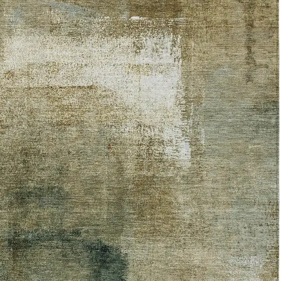 Brown Beige And Ivory Abstract Washable Indoor Outdoor Area Rug Photo 6