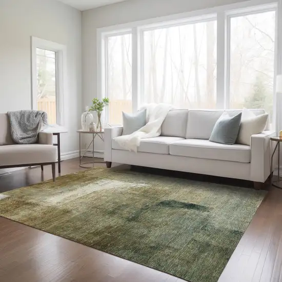 Brown Beige And Ivory Abstract Washable Indoor Outdoor Area Rug Photo 9