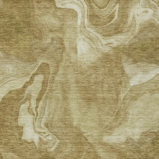 Brown Beige And Ivory Abstract Washable Indoor Outdoor Area Rug Photo 6