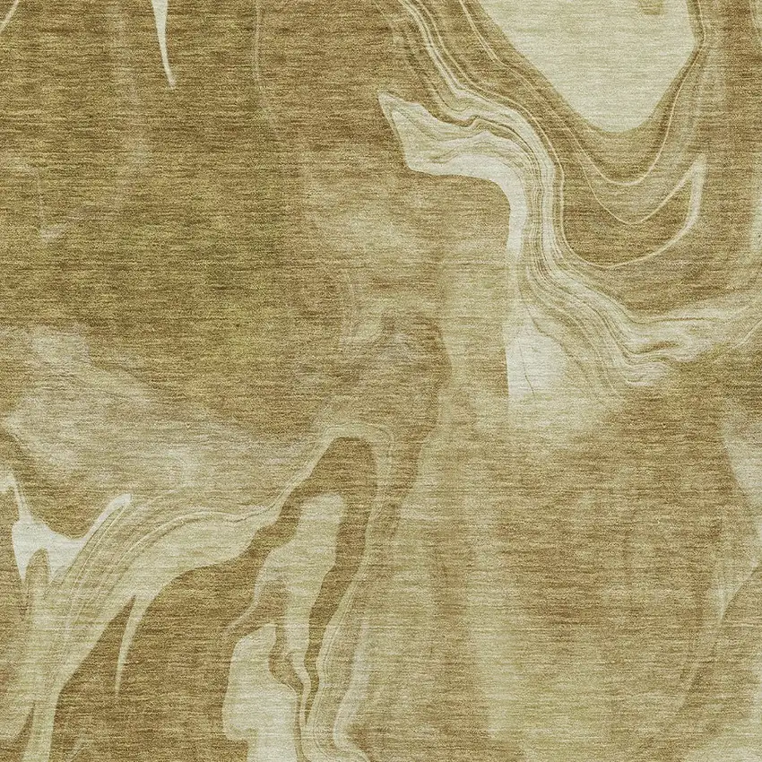 Brown Beige And Ivory Abstract Washable Indoor Outdoor Area Rug Photo 6