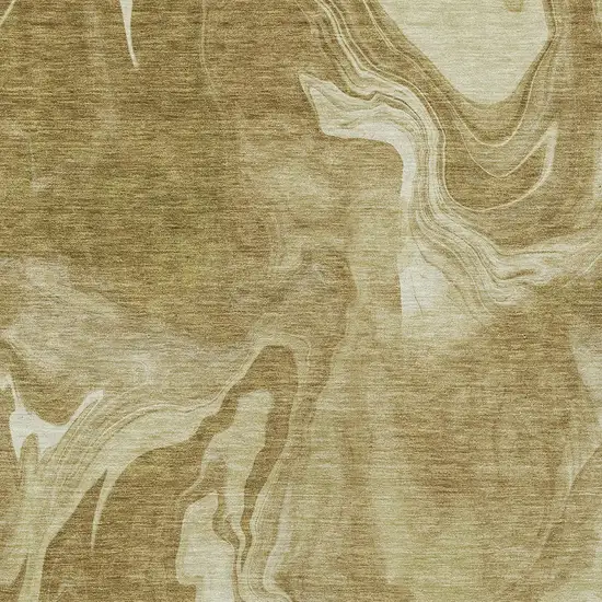 Brown Beige And Ivory Abstract Washable Indoor Outdoor Area Rug Photo 6