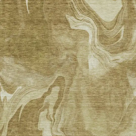 Brown Beige And Ivory Abstract Washable Indoor Outdoor Area Rug Photo 6