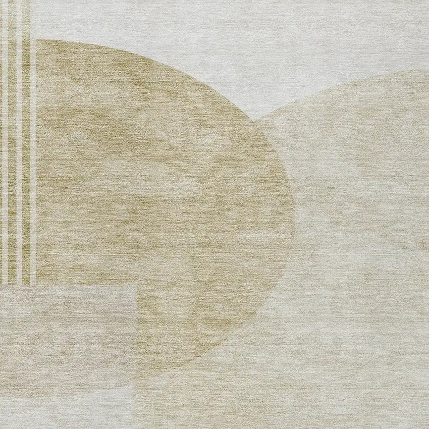Brown Beige And Ivory Geometric Washable Indoor Outdoor Area Rug Photo 6