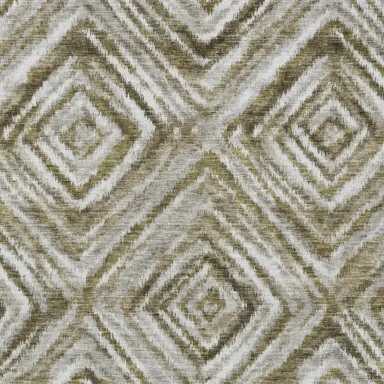 Brown Beige And Ivory Geometric Washable Indoor Outdoor Area Rug Photo 7
