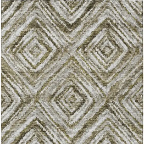 Brown Beige And Ivory Geometric Washable Indoor Outdoor Area Rug Photo 8