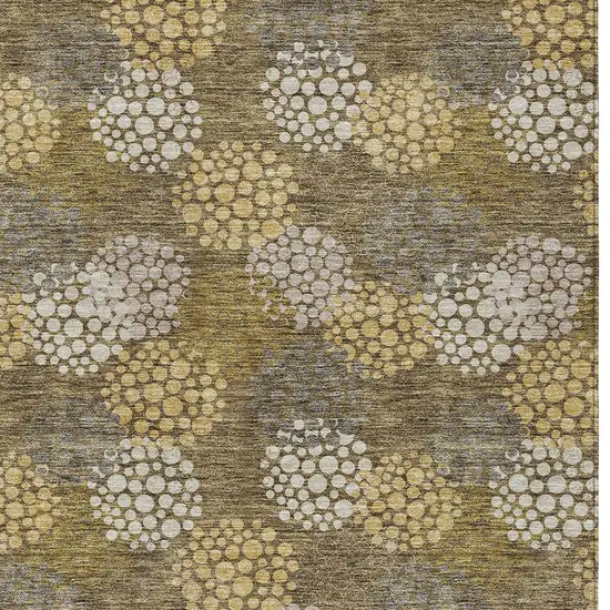 Brown Beige And Ivory Polka Dot Washable Indoor Outdoor Area Rug Photo 6