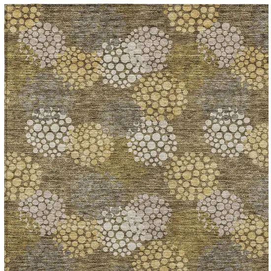 Brown Beige And Ivory Polka Dot Washable Indoor Outdoor Area Rug Photo 6