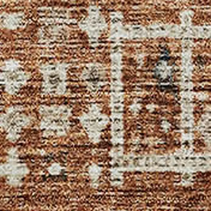 Brown Beige And Navy Blue Geometric Washable Area Rug With UV Protection Photo 5